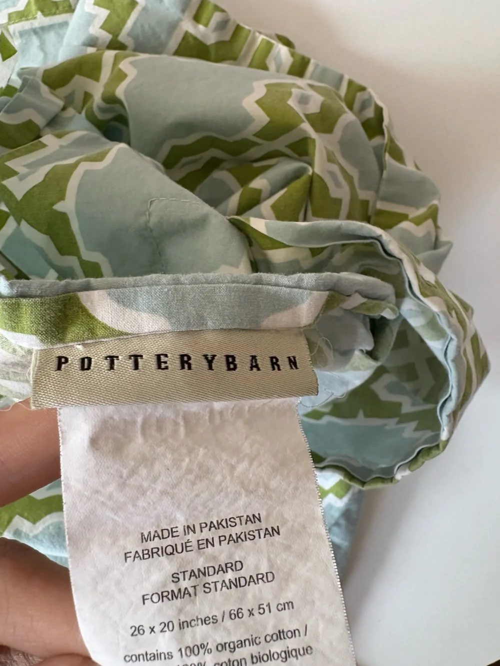 Pottery Barn || Shay Trellis Pillow Shams‎ Pair Set of 2 Blue Green Standard